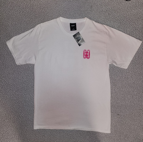 NWT Dolls Kill , Huff a, White And Hot Pink , Hand Dyed Teeshirt - Picture 11 of 15